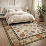 Beige Vintage Floral Area Rug