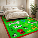 Whimsical Kids Zoo Animals Area Rug