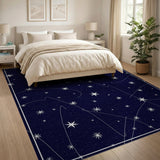 Blue and Teal Starry Night Navy Area Rug