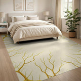 Golden Branch Abstract Area Rug