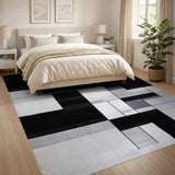 Black White Geometric Modern No. 16 Area Rug