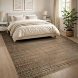 Distressed Woven Brown Tan Area Rug