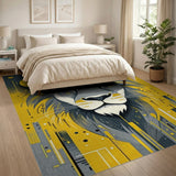 Geometric Lion Head Area Rug