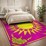 Ornate Sunburst Pink Area Rug