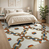 Multi-color and Patterns Rainbow Chain Link Area Rug