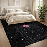 Cosmic Pink Eclipse Geometric Area Rug