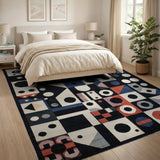 Geometric Modern Bold Geometric Circles Multi-Color Area Rug