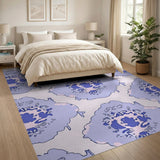 Purple Floral Medallion Area Rug