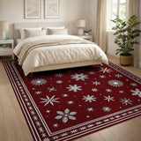 Red Snowflake Elegance Area Rug