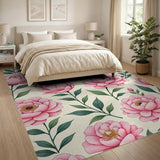 Blush Pink Peony Floral No. 4 Area Rug