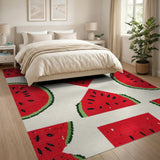 Watermelon Wedge Fruit Pattern Area Rug