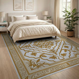 Intricate Gold Persian Medallion Area Rug