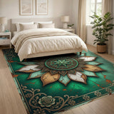 Teal Mandala Distressed Vintage Area Rug
