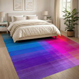 Multi-color and Patterns Geometric Modern Vibrant Multi-Color Geometric Stripe Rug