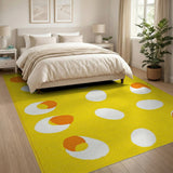 Sunny Fried Eggs Yellow Kids Area Rug