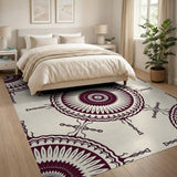 Purple Purple Mandala Floral Area Rug