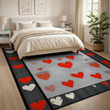Pixel Love Hearts Area Rug