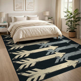 Distressed Grey Arrow Pattern Area Rug
