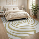 Golden Swirl Abstract Area Rug