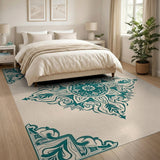Teal Persian Mandala Area Rug