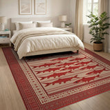Red Salmon Fish Persian Area Rug