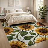 Yellow Sunflower Floral Area Rug