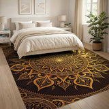 Opulent Gold Mandala Area Rug