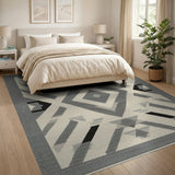 Grey Geometric Heritage Tribal Heritage Tribal Area Rug