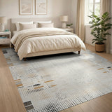 Geometric Dot Abstract Area Rug in Beige Neutrals