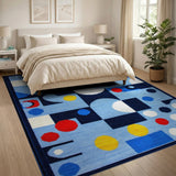 Bold Geometric Abstract Area Rug in Multi-Color