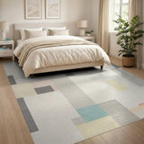 Multi-color and Patterns Modern Geometric Block Area Rug