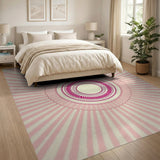 Pink Sunburst Mandala Area Rug