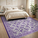 Purple Peony Floral Persian Rug