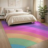 Vibrant Rainbow Diagonal Stripe Area Rug