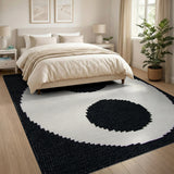 Yin-Yang Balance Black White Area Rug