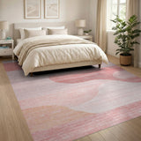 Blush Pink Abstract Wavy Area Rug