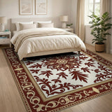 Traditional Persian Ornate Maroon Medallion Persian Area Rug