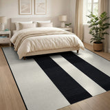 Bold Black Vertical Stripe Area Rug