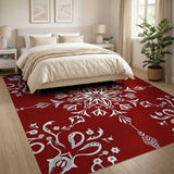 Intricate Red Persian Floral Motif Area Rug