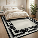 Ornate Black Frame Area Rug