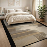 Brown and Tan Abstract Geometric Brown Tan Area Rug