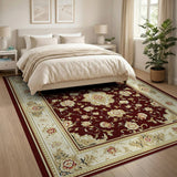 Elegant Red Persian Floral Area Rug