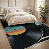 Vinyl Record Geometric Area Rug