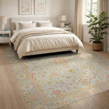 Ivory Persian Floral Rug with Blush Pink Accents