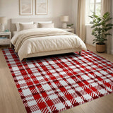 Classic Red Gingham Checkered Area Rug