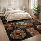 Southwestern Quails Cactus Desert Mandala Rug