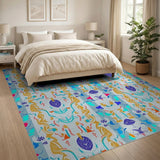 Vibrant Multi-Color Abstract Mythical Area Rug