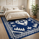 Navy Blue Southwestern Geometric Area Rug