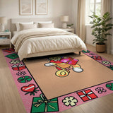 Whimsical Cat Unicycle Christmas Area Rug