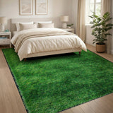 Plush Green Grass Shag Area Rug